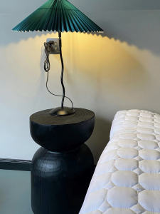 Black Solid Wood Coffee Table Nordic Carbonized Stool Tree Stump Creative Country Inn Artistic Style round Stool Side Table