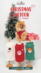 POMAPOO - Baju Kucing dan Baju Anjing Christmas Cartoon Tank