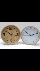1PC European wooden silent table clock living room simple decoration pointer clock desktop creative wood quartz clock