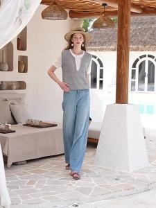 XIANGYING | Layered Short Sleeve Knit Top