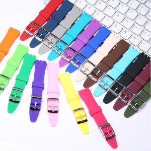 Silicone Strap Suitable for Swatch 17mm 19mm Waterproof Rubber Wrist Bracelet Watchband Accessories With Tools