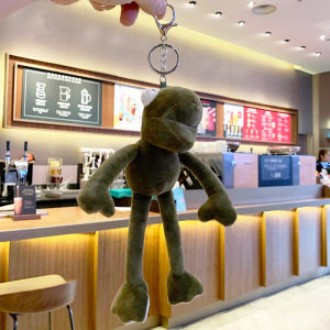 Móc Khóa Quàng Cổ Hình Ếch Lông Vũ Dài Dễ Thương Quà Tặng Sáng Tạo Cho Phụ Nữ Trang Trí Túi Xách Bằng Vải Nhung Hoạt Hình Phong Cách Đường Phố