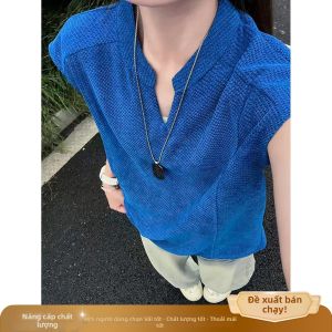OUMULONG | Áo Thun Dạ Quang Hơi Mát V Neck Xanh Rồng