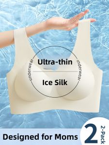 YUNASHA | Cool Silk Seamless Quick Dry Bra Top Wireless for Older Women