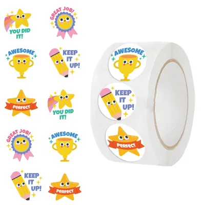 500PCS DIY Classic Reward Stickers For Teacher Cartoon Incentive Stickers For School Toy Phone Decals Graffiti Roll Sticker