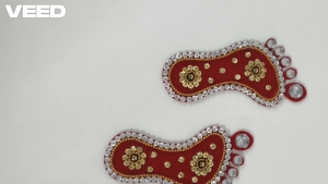 Acrylic Lakshmi Charan Paduka Set | Auspicious Goddess Feet Stickers for Pooja Entrance Diwali & Festive Home Décor (Set of 2 | Size - 4 Inches)