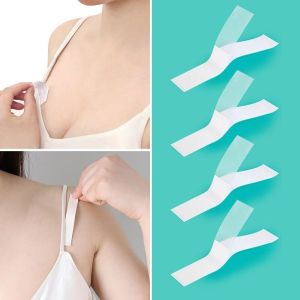 50Pcs Self-Adhesive Clothes Tape Anti-glare Stickers Invisible Seam-free Womens One-shoulder Bra Shirt Collar Non-slip Chest Patch