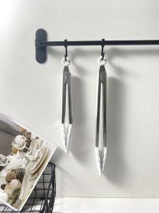 430 Stainless Steel Silicone Food Tongs Non-Stick Pan Special for Grilling Steak High Temperature Resistant Anti-Scalding BBQ Clamps