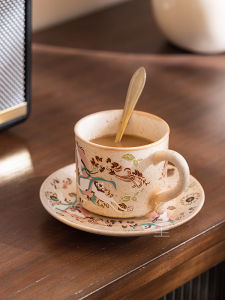 Bộ Tách Cà Phê Gốm Sứ Nine Colored Deer Và Đĩa Tráng Men Cao Cấp Phong Cách Trung Hoa Cổ Điển Bộ Đồ Uống Văn Phòng