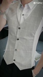 Áo sơ mi áo sơ mi nam cộc tay giả gile dáng ôm body lên form chuẩn đẹp - H42