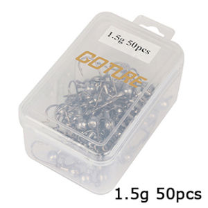 Goture 20/50pcs Lead Head Jig Fishing Hook 0.6g-20g Hooks for Soft Lures Carbon Steel Fishhooks Jig Head for Carp Bass Fishing