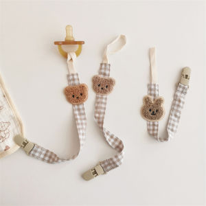 Cute Bear Baby Pacifier Clip Chain - Infant Feeding Soother Dummy Holder Strap Nipple Holder Pacifier Clips Accessory for Babies