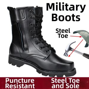 FANZHESHA | Waterproof Steel-Toe and Sole Leather Military Boots
