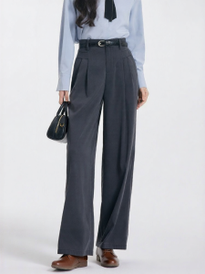 Grey Slimming High End Business Trousers Wide Leg Pants