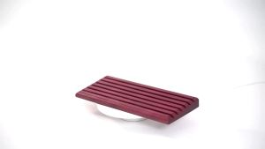 LiTY Challenge Coin Display Stand 6 Row Military Challenge Coins Holder Solid Violet Wooden Rack Case 42 CoinsGift for Father Military Coin Display Case