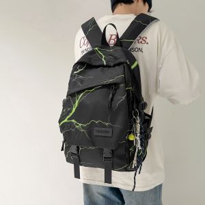 Lightning Backpack for Boys Middle School High School College Students Mens New Style Student Shoulder Bag Mens Double Shoulder Bag Backpack