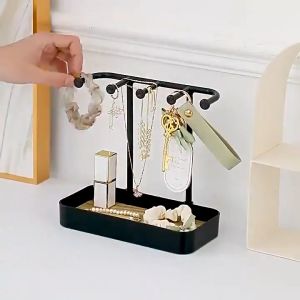 Jewelry Display Shelf Creative Wooden Rack Desktop Organizer For Earrings Necklaces Jewelry Rings