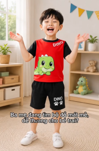Bộ Đồ Bé Trai DINO Khủng Long Áo Thun Tay Ngắn Quần Short 6-30Kg.BDBT75