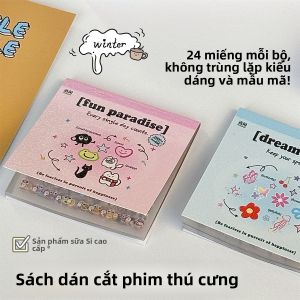 Mini Sticker Book Decorative 24 Sheets Pattern No Repeat Cute DIY Scrapbooking Material Splicing Sticker Creative Stationery