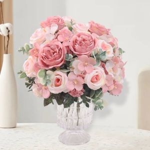 ดอกไฮเดรนเยียและดอกพีโอนีจำลอง 1 ชิ้น สำหรับตกแต่งบ้านในร่ม สวนกลางแจ้ง และเทศกาลในฤดูใบไม้ผลิ ฤดูร้อน ฤดูใบไม้ร่วง