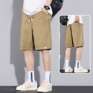 ROMON | Lormen Mens Pure Cotton Shorts Summer Thin Loose Casual Sports Breathable Horse Trousers Workwear Five-Quarter Mid-Pants