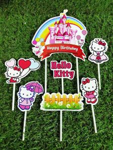 Dekorasi Cake Lucu Hello Kitty & Rainbow
