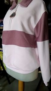 Jaket Rugby Halfzip Wanita Kekinian & Kerah Sleting Korean Style