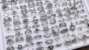 10/20/30/50Pieces Retro Punk Skull Butterfly Rings Set For Women Men Mix Style Gothic Vintage Heart Snake Jewelry Party Gifts