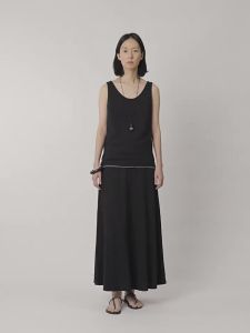 INSIS FEMME | Simplicity Artsy Style Hemp Cotton A-line Knit Maxi Skirt