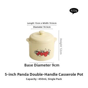 YOGEHOME | Double Ear Ceramic Soup Cooker Steamer Bowl