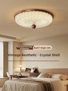 DGY | Retro American Walnut Colored High Brightness Eye-protection Light for Bedroom