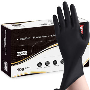 100pcs Black Disposable Gloves Powder Free Suitable for Household Cleaning and Restaurant Washing  Available in Multiple