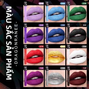 Màu Môi Vampire Olive Green Black Phantom Purple Matte Lip Color Halloween Trang Điểm Cổ Điển Sáng Tạo Với Chất Dưỡng Ẩm Dưỡng Ẩm Vàng Và Bạc