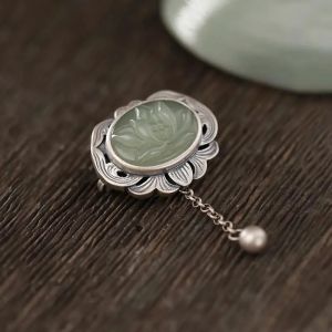 Luan Golden Phoenix Alloy Silver Plated Gold Plated Chest Pendant for Women Traditional Chinese Style Floral Patterned Brooch