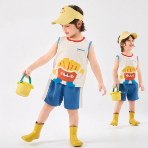 DUDUJIA | Set Bộ Ba Lỗ Thoáng Khí Thấm Hút Mồ Hôi Cho Bé