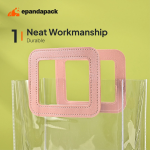 Transparent PVC Door Gift Bag Square Handle Wedding Beg Plastik Goodies Packaging Hadiah Kahwin