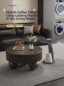 YIYOU | Italian Luxury Small Spaces Home Living Room New Simple Round Large Storage Marble Table