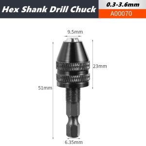 Drill Chuck Keyless Screwdriver Impact Driver Adaptor Electric Micro Motor Clamp Mini Chuck Fixture Hex Shank Drill Bits Adapter