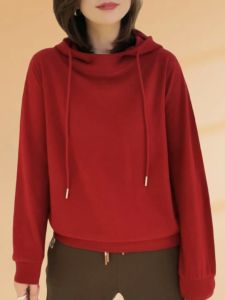 Loose Fleece-lined Hoodie Womens Casual Warm Spring New Style Korean Version Fashionable Age-reducing Top Long Sleeve Coat