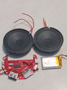 Paket Komplit Rakitan Music Speaker Bluetooth mini 2 Spiker plus Baterai plus lampu flash