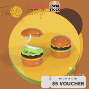 WALAH Hamburg Night Light Cute Funny Night Light for Kids Rechargeable USB Brightness Adjustable