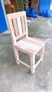 เก้าอี้ เก้าอี้พนักพิงไม้สัก เก้าอี้ไม้สักอย่างหนา ขาท่อนเต็ม ขนาด กว้าง 40 ลึก39 สูง 100 ซม เก้าอี้นั่งกินข้าว เก้าอี้ร้านอาหาร ไม้หนามาก