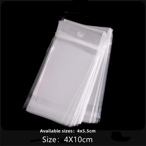100pcs Clear Self Adhesive Bag Small Plastic Pouch For Storage Necklace Keychain Candy Gift Jewelry Packaging Small Businesses