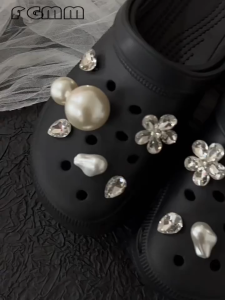 FGMM Sandal Kodok Wantia Dekorasi mutiara Sandal Baim EVA Wanita Sandal Fuji Korea Sepatu Jelly Wanita