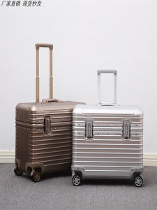 Full Aluminum Magnesium Alloy Camera Box Luggage Crossbody 20 Inch Flight Approved Mens Travel Suitcase Horizontal Version