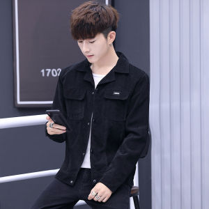 Corduroy Jacket Mens Slim Fit Workwear Trendy Spring Autumn Winter Outerwear Polyester Nylon Youth Casual Online Exclusive
