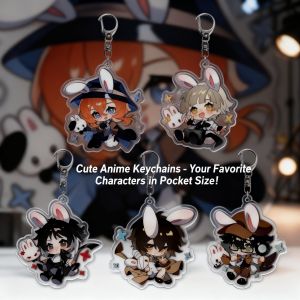 Bandai | Bungo Stray Dogs Acrylic Keychain Dazai Osamu Nakajima Atsushi Anime Keyring Cosplay Gift