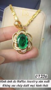 Vòng Cổ Mạ Vàng Thanh Lịch V073+V1236 Màu Đá Đỏ Xanh Siêu Xinh