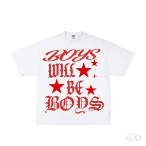 LXNTX Kaos pria streetwear boys will be boys free sticker