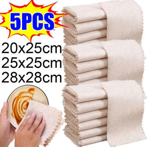 ใยบวบ 5 ชิ้น แผ่น ผ้า ล้างจาน ผ้าล้างทำความสะอาดมหัศจรรย์ ผ้าทำความสะอาดมหัศจรรย์ใยบวบธรรมชาติผ้าทำความสะอาดมหัศจรรย์ใยแผ่นขัด น้ำมันกันติดสำหรับใช้ในครัวเรือน